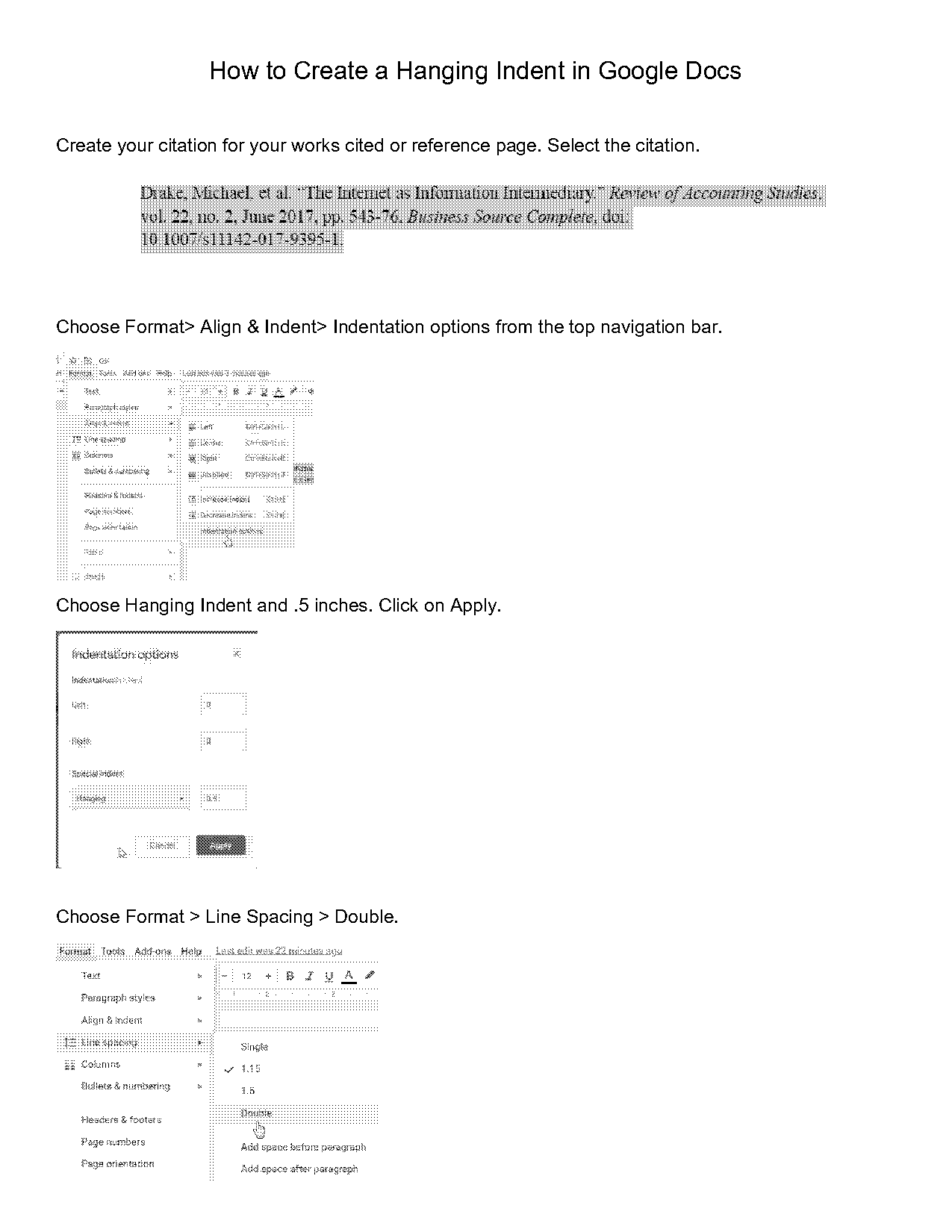 apa format reference google docs