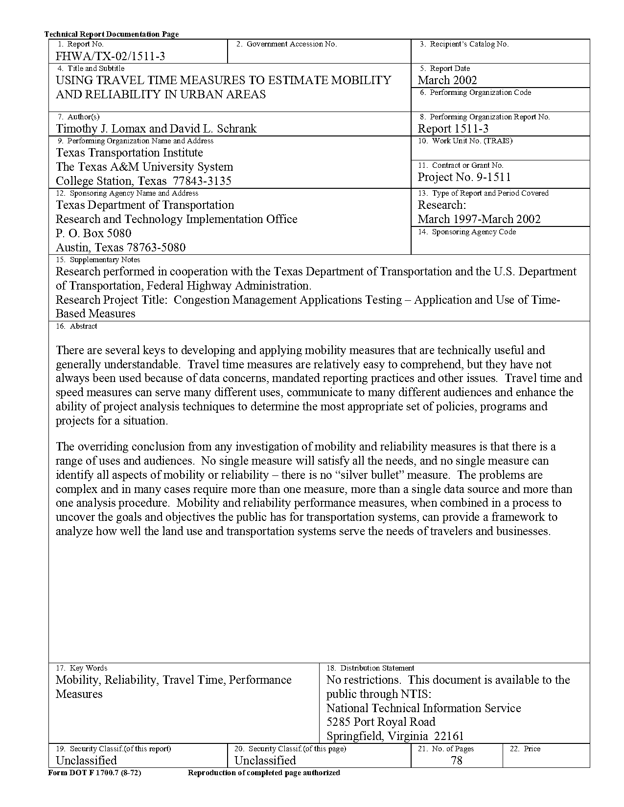 travel time and delay studies presentation results