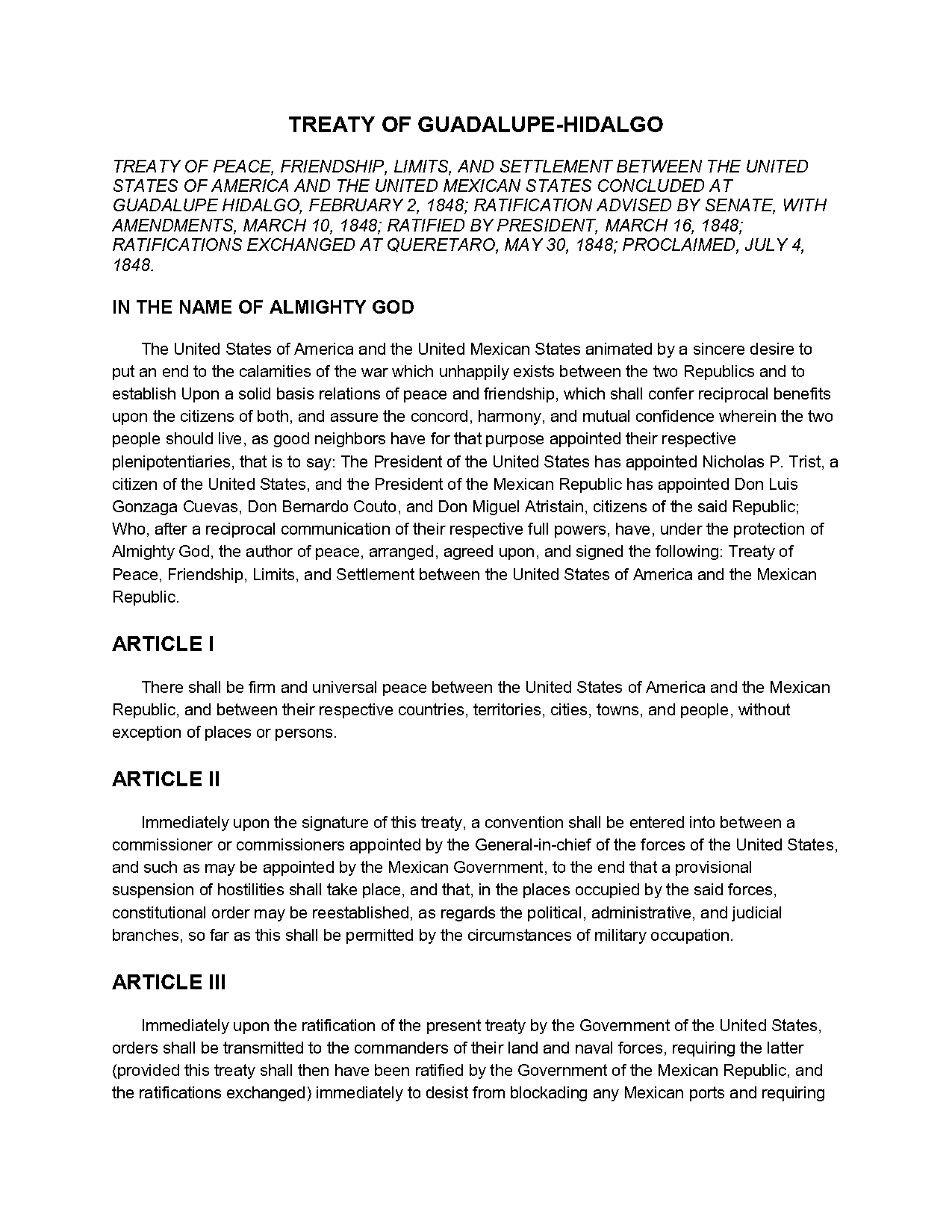 mexican american war guadalupe hidalgo treaty