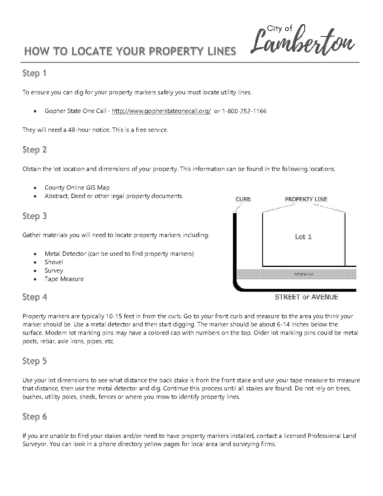 find property lines stakes