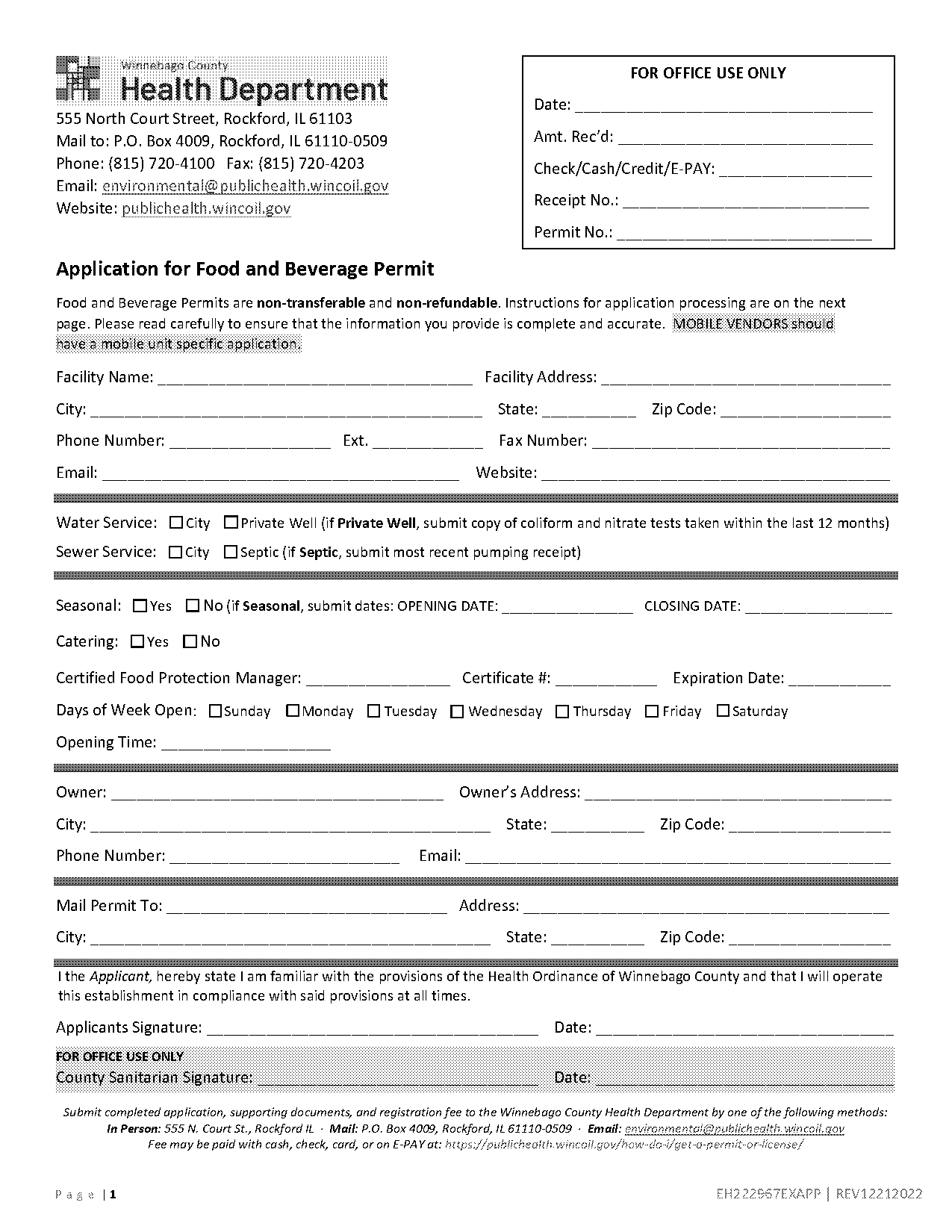 renew restaurant permit il