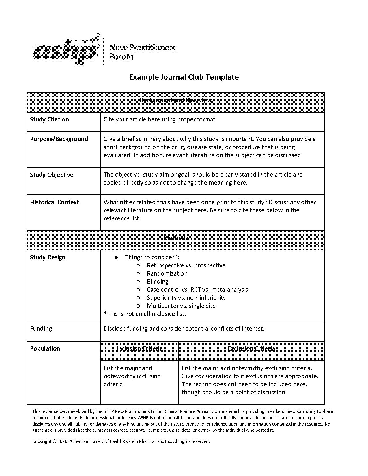 summary of presentation example