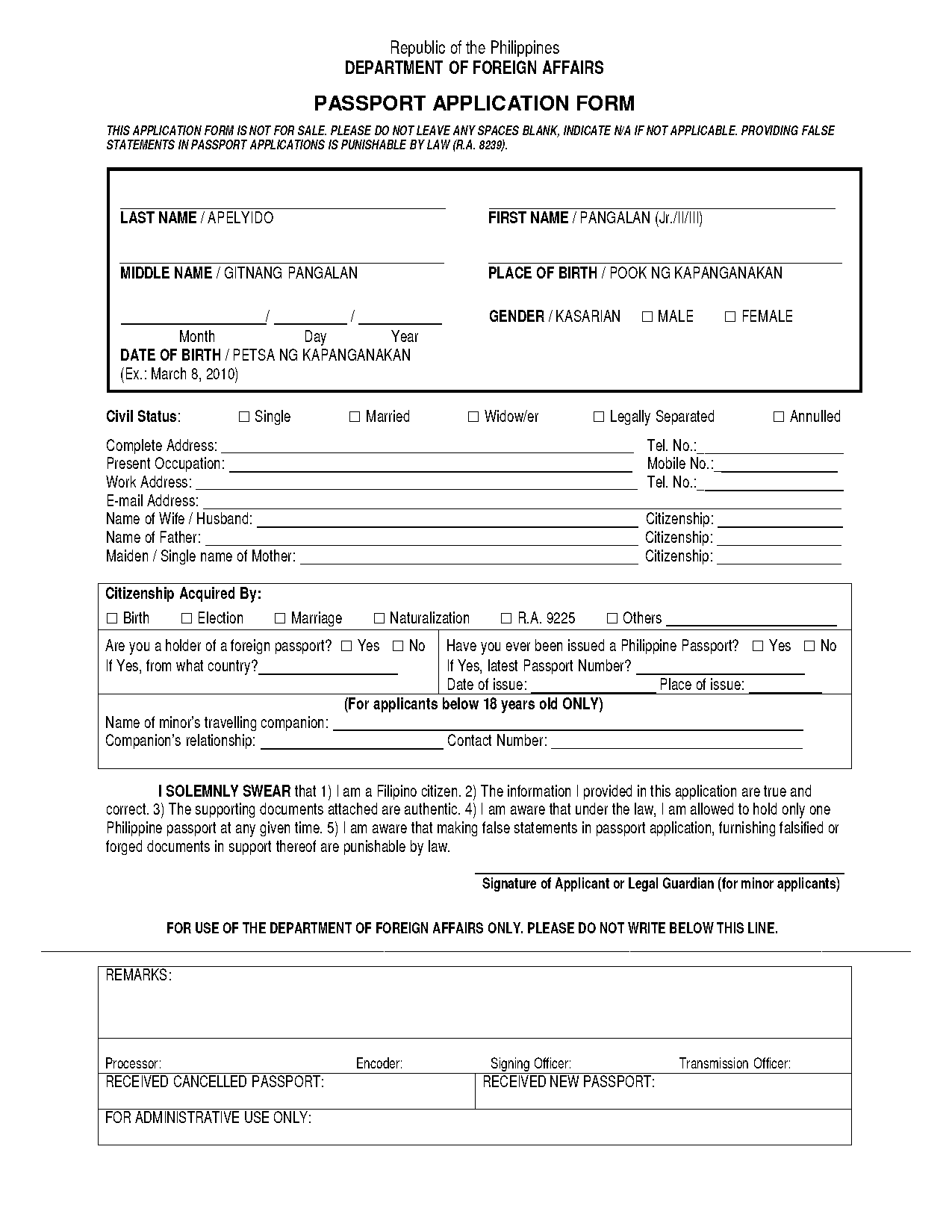 renewal form for philippine passport