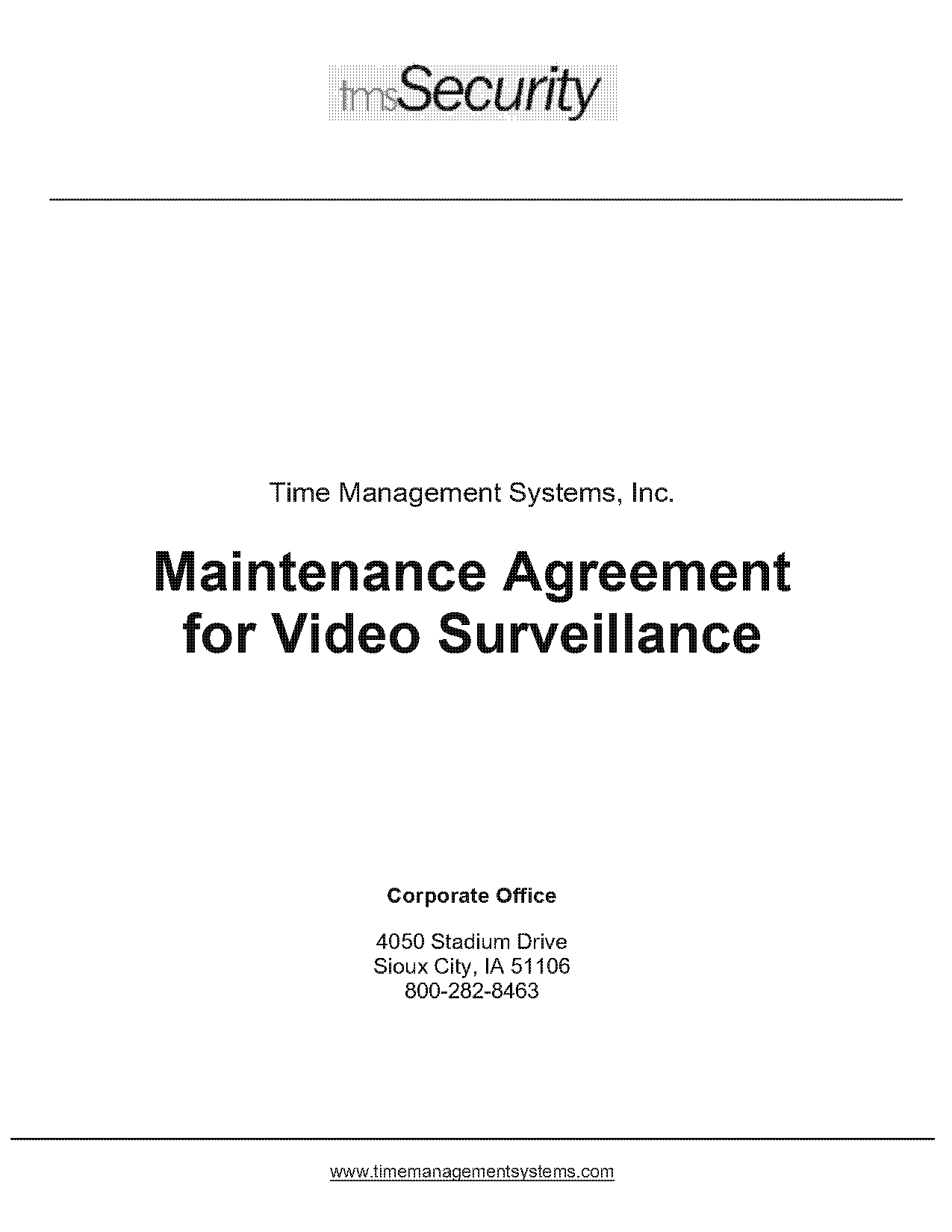 cctv maintenance contract sample