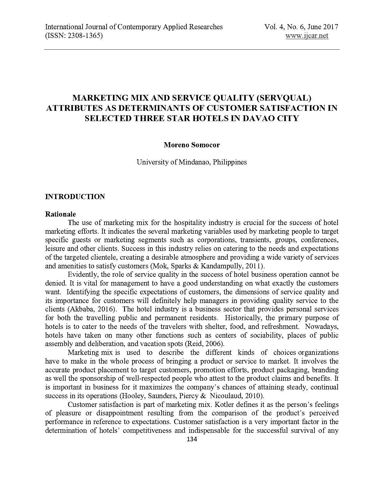 determinants of customer satisfaction on service quality