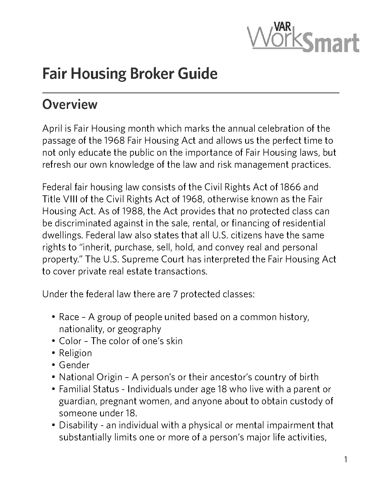 virginia fair housing act protected classes