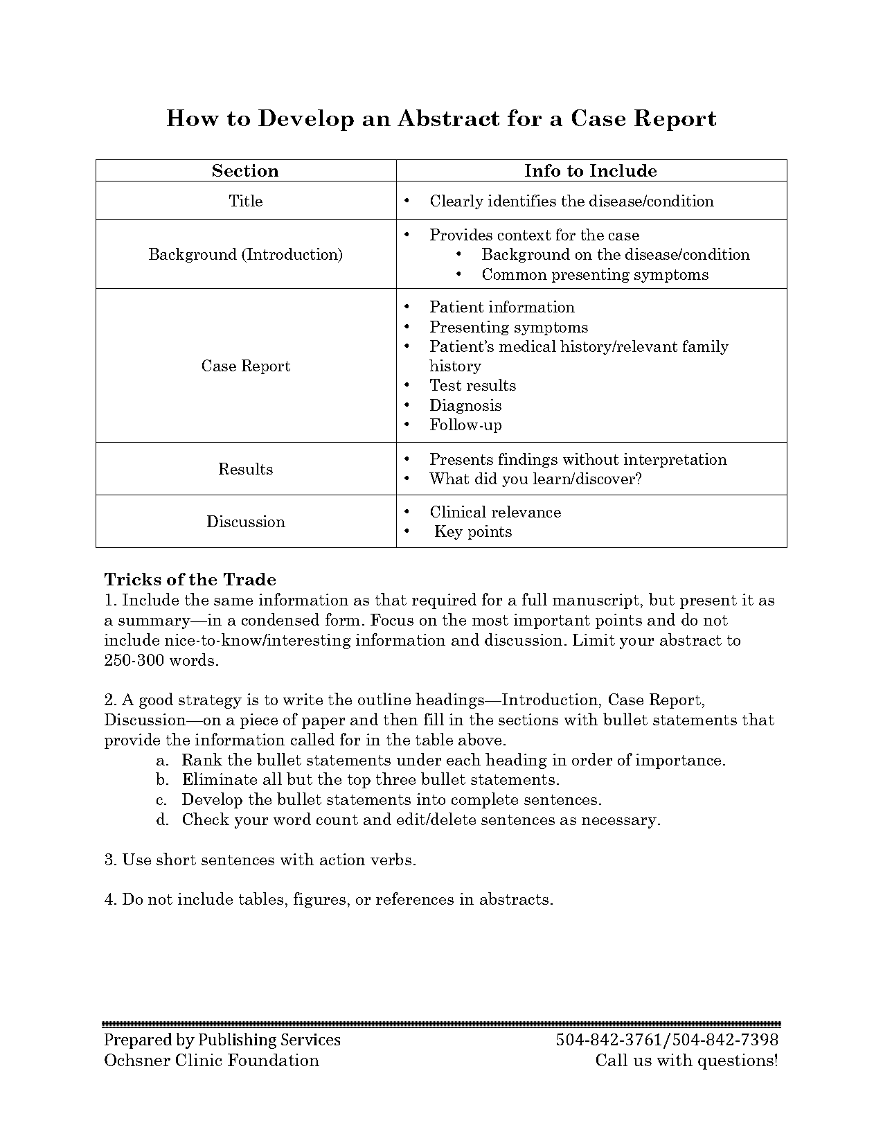 how to write abstract for report