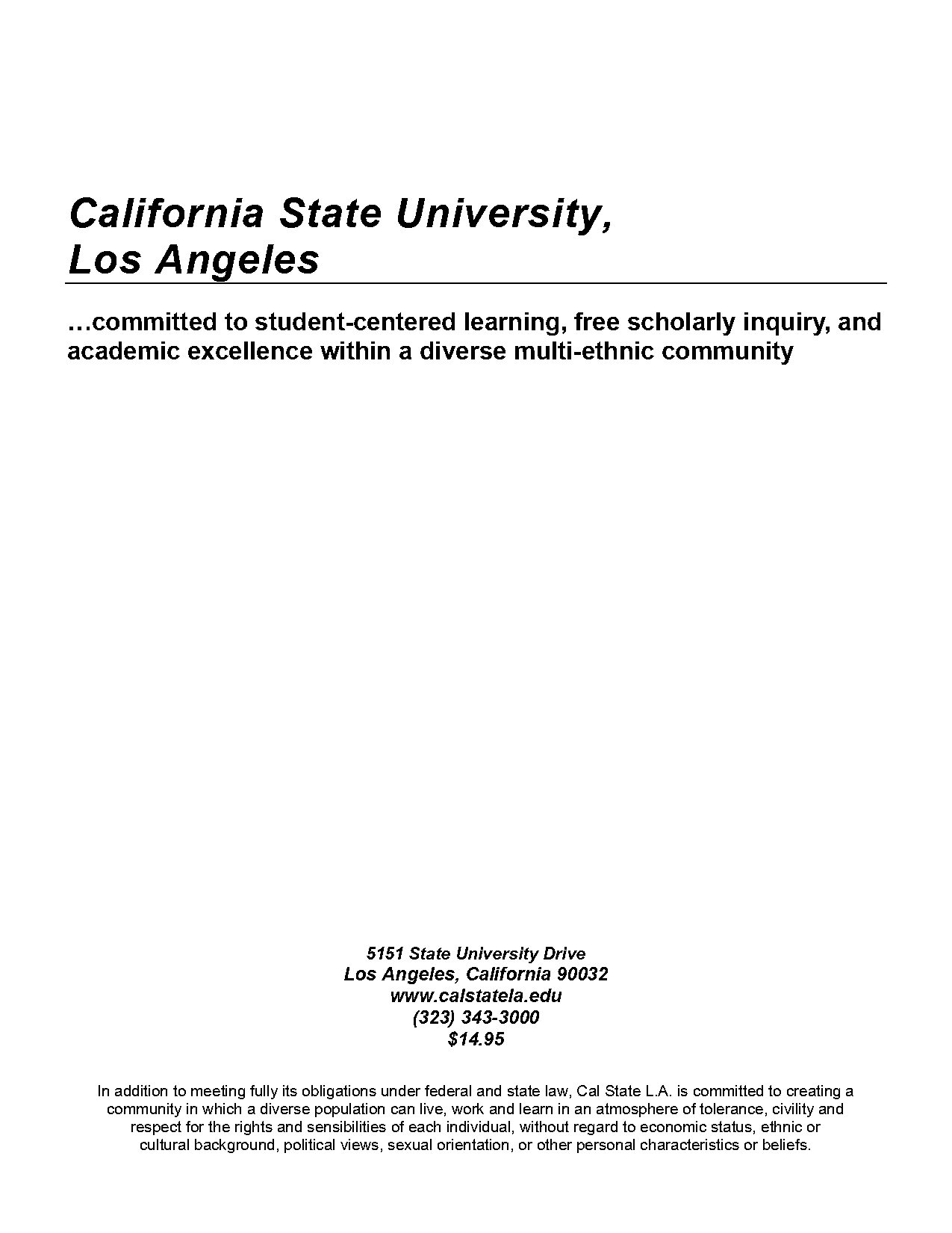 alternative nutrition certificate cal state la