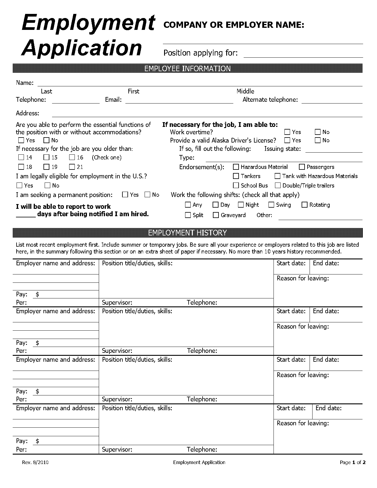 it job application sample