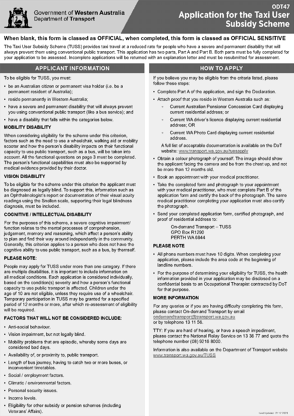 green cab scheme application form