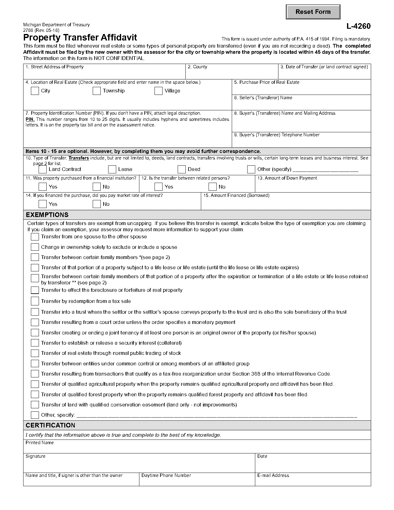 how much deposit for a house on land contract