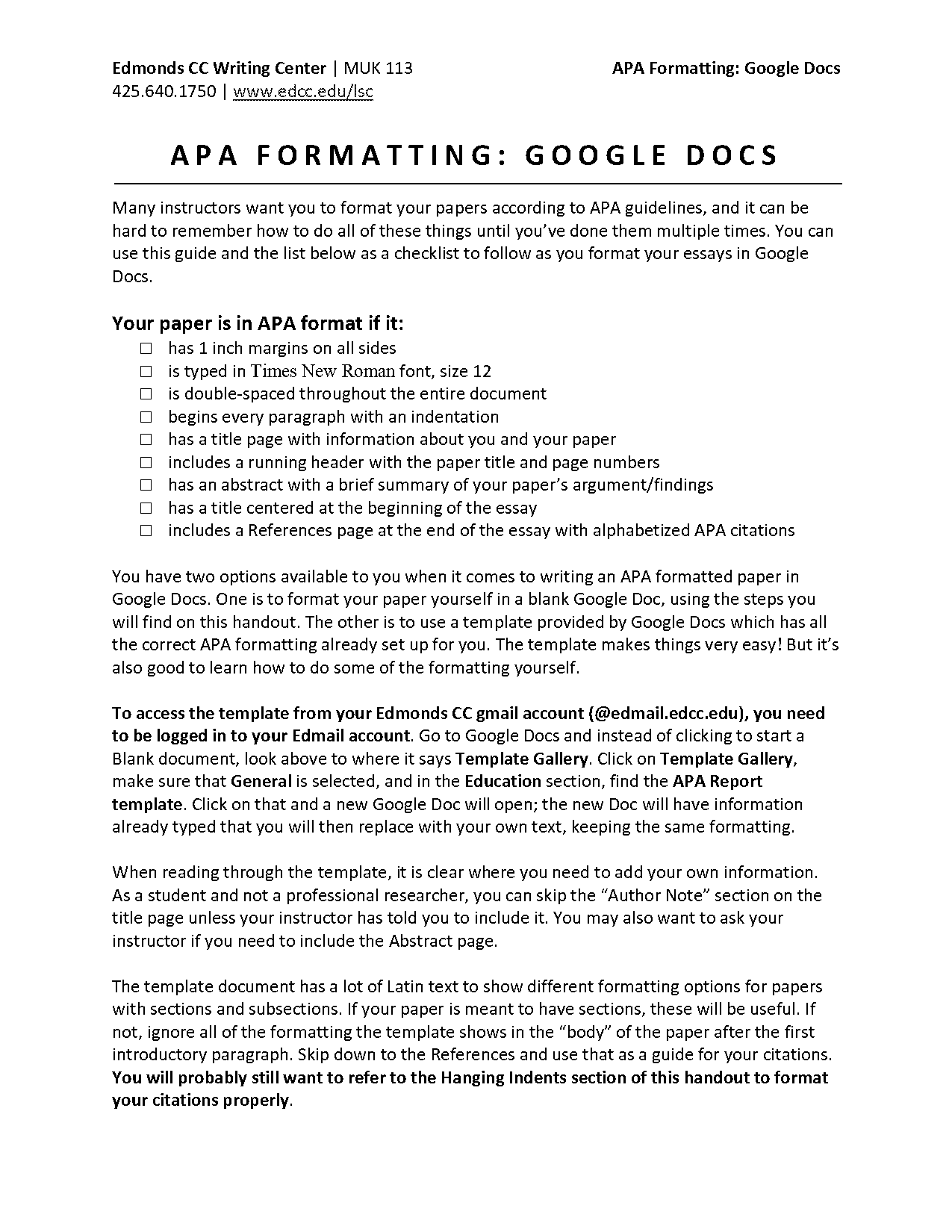 apa format reference google docs