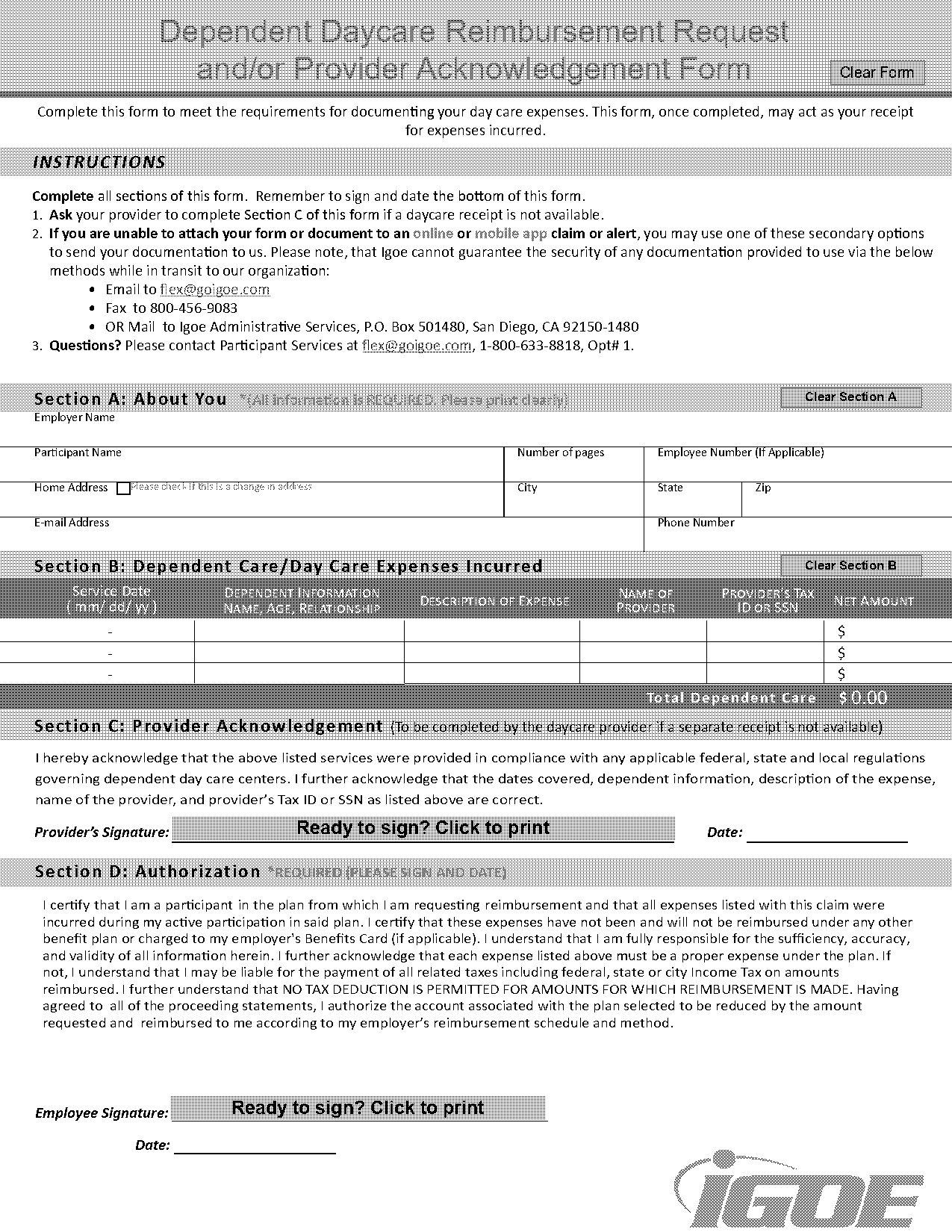 weekly daycare invoice template