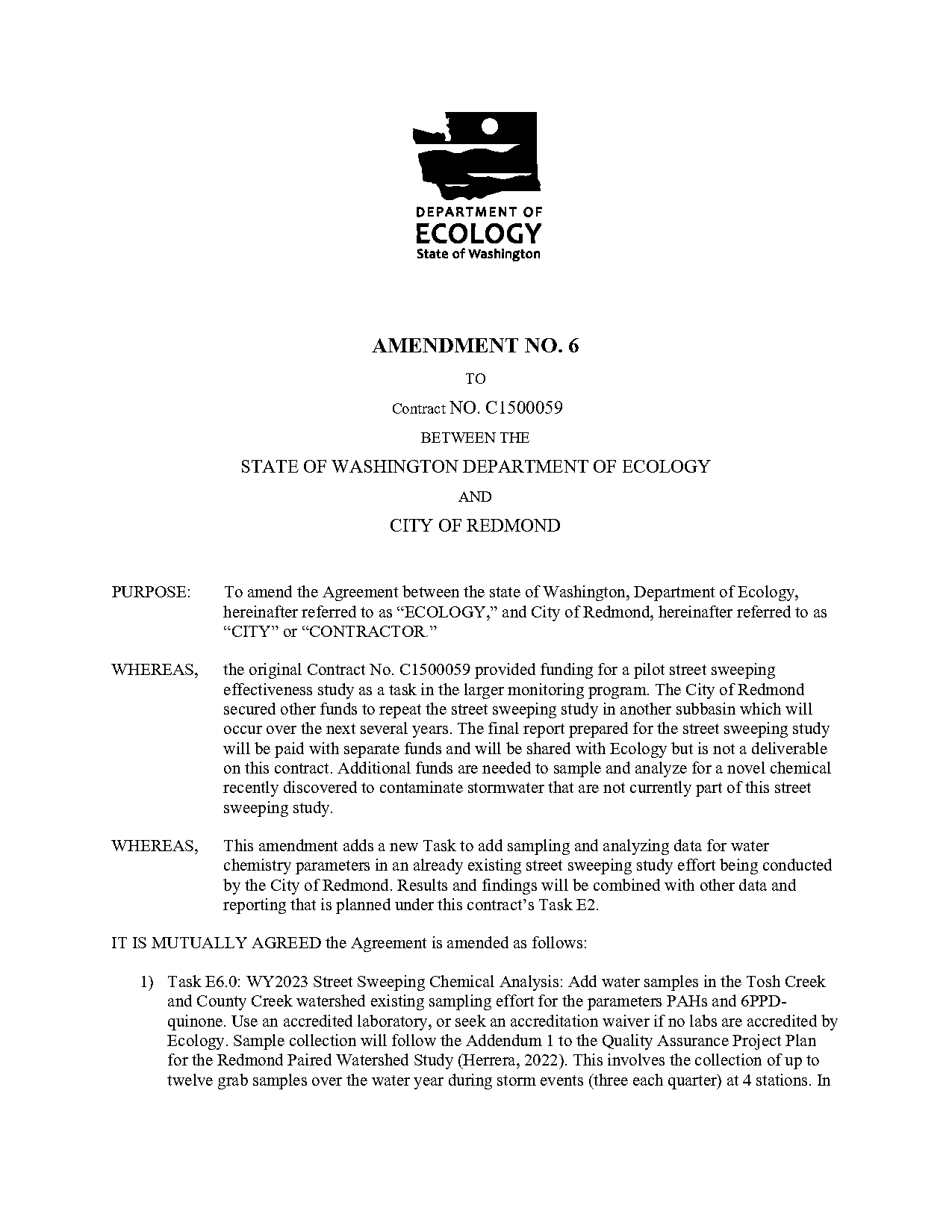 amendment to contract letter template