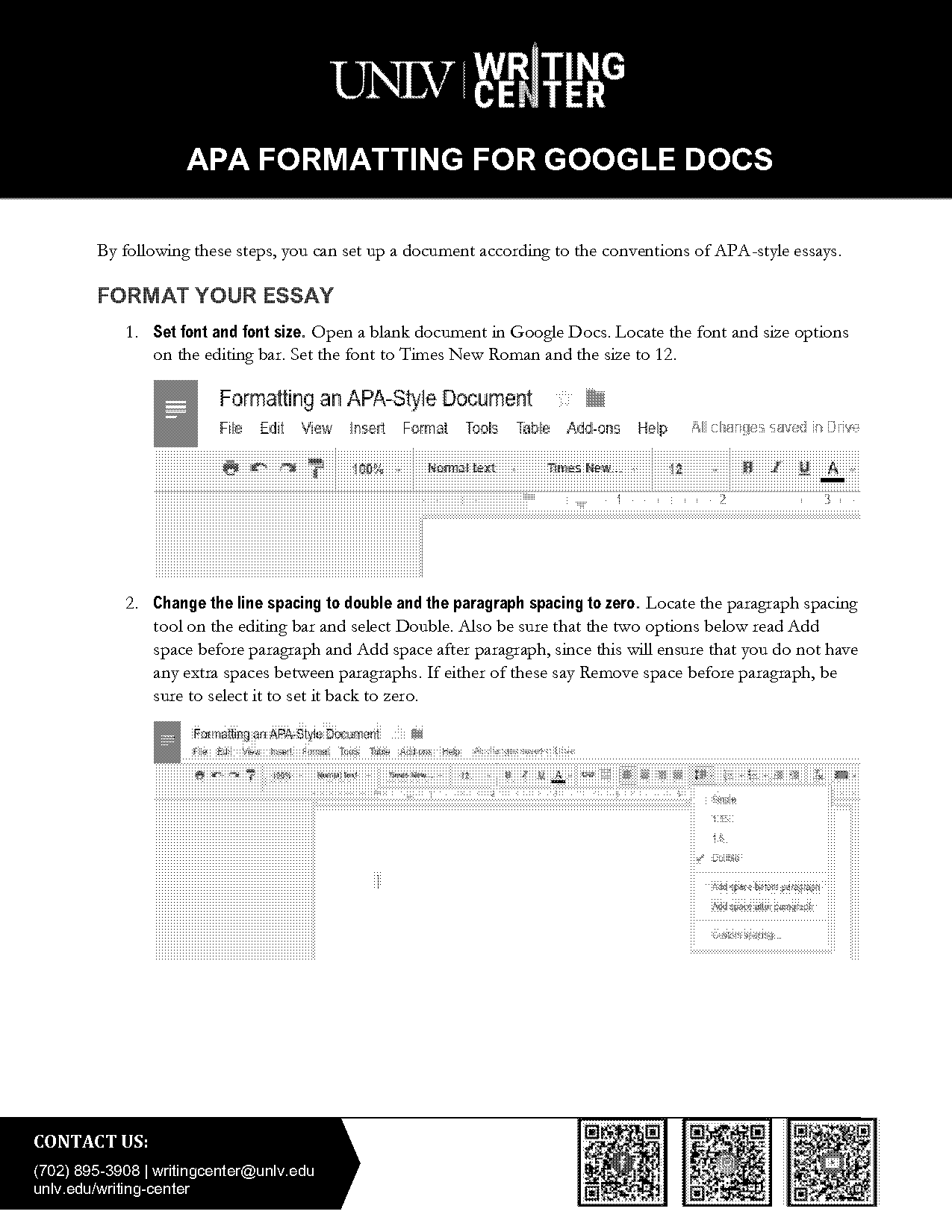 apa format reference google docs