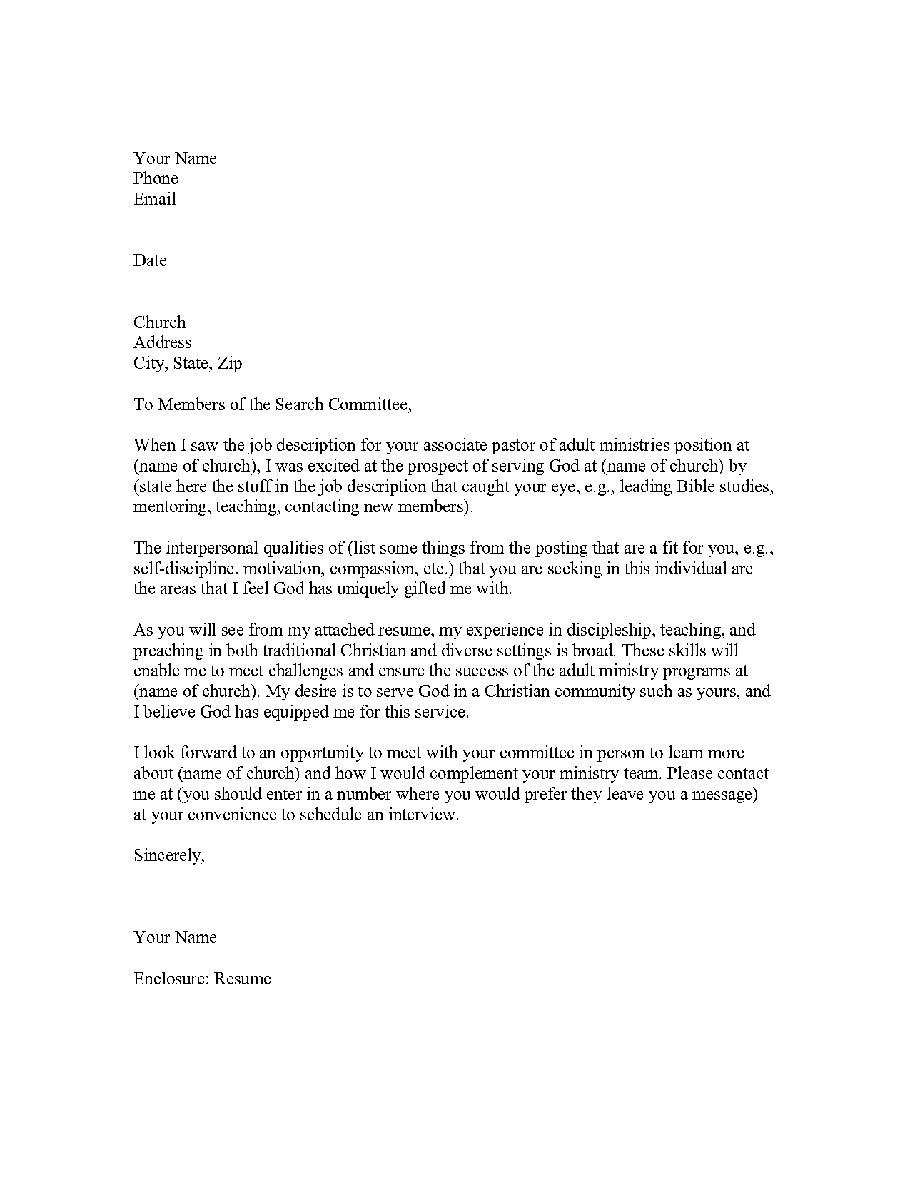 christian cover letter samples