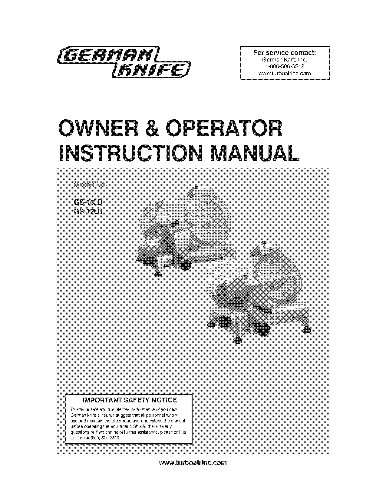 german knife slicer parts manual