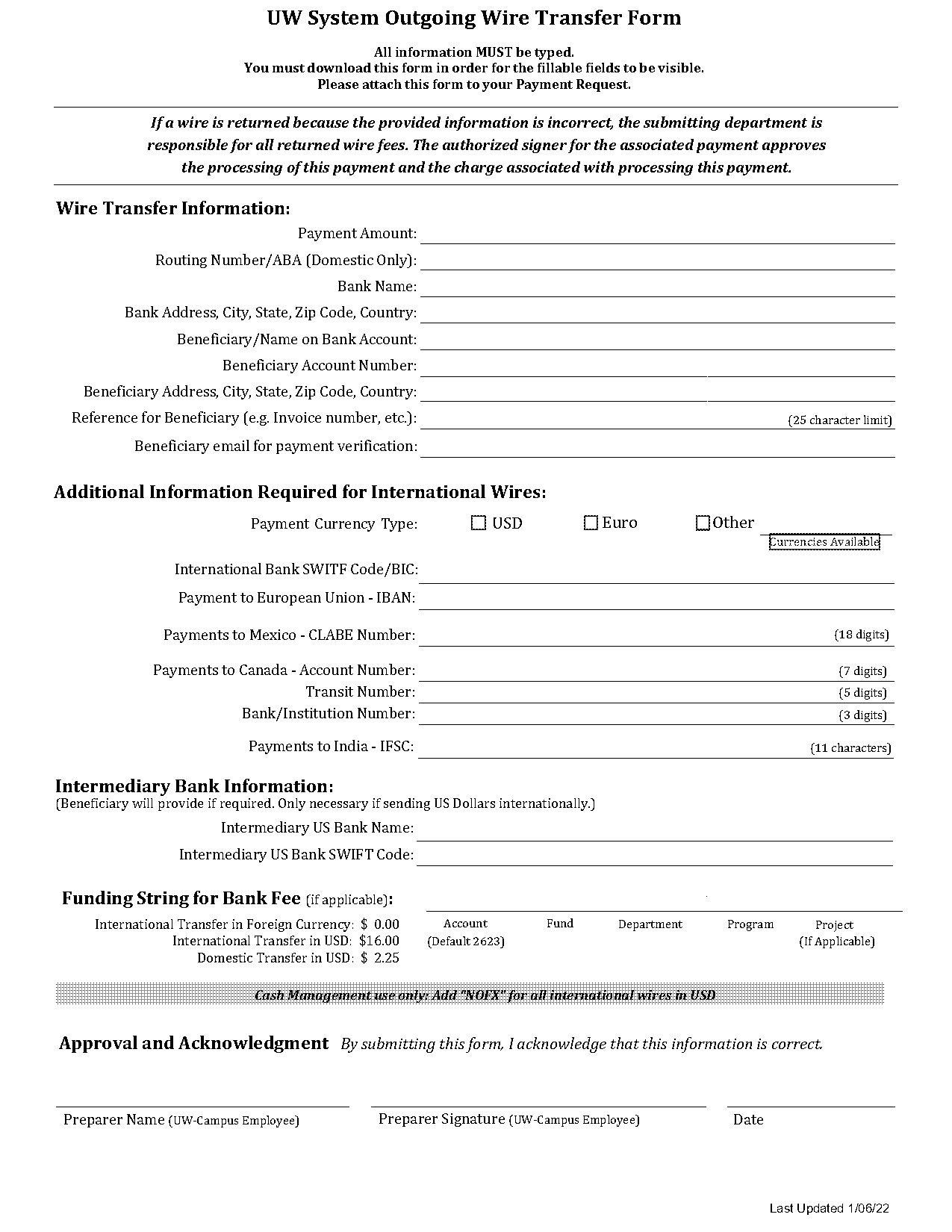 bank wire form pdf