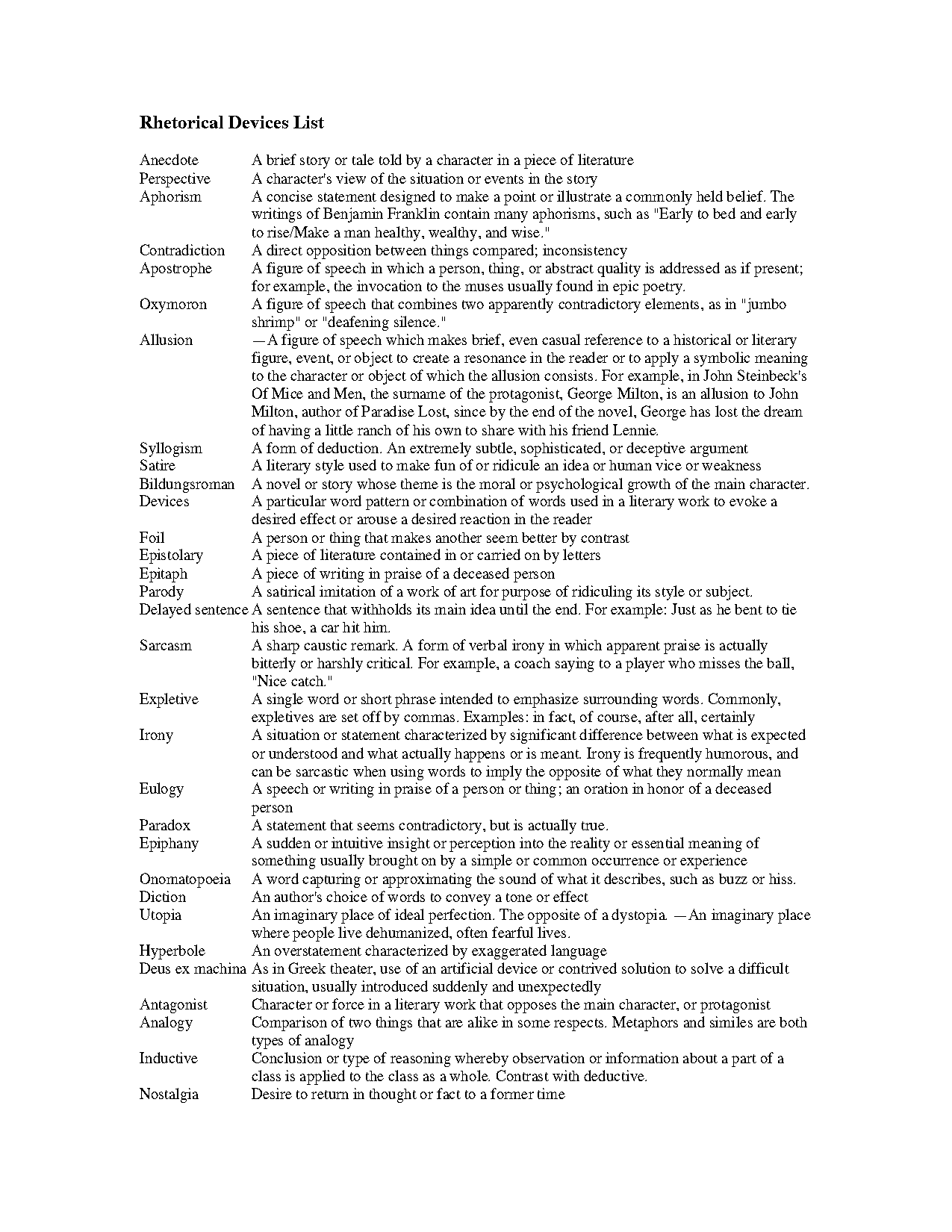 different figures of speech meaning and examples