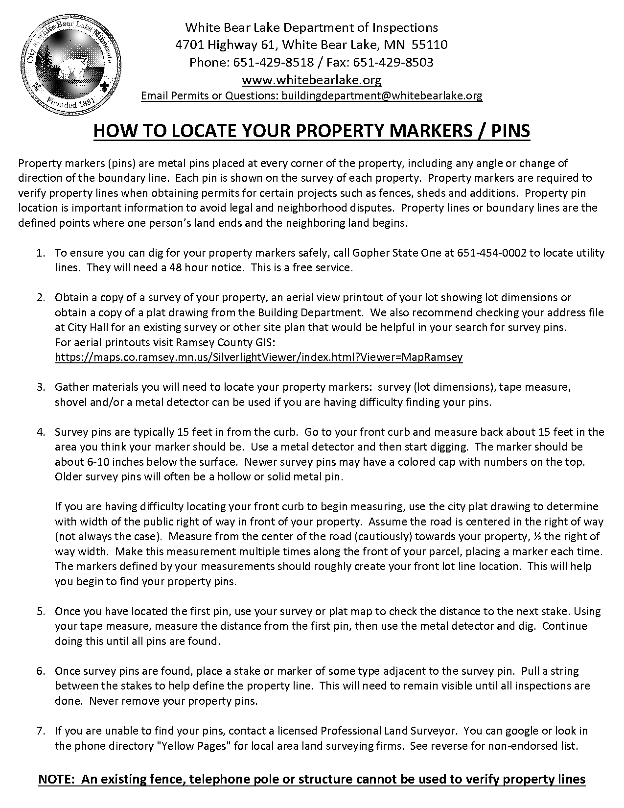 find property lines stakes