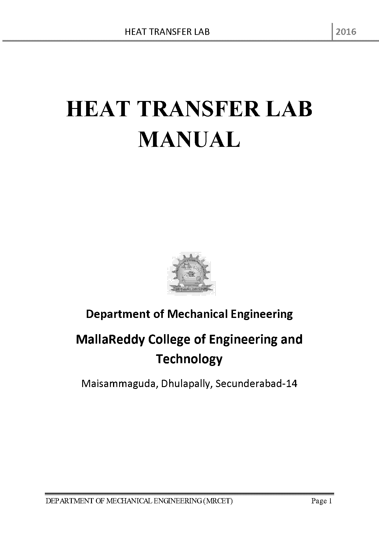 heat exchanger lab manual