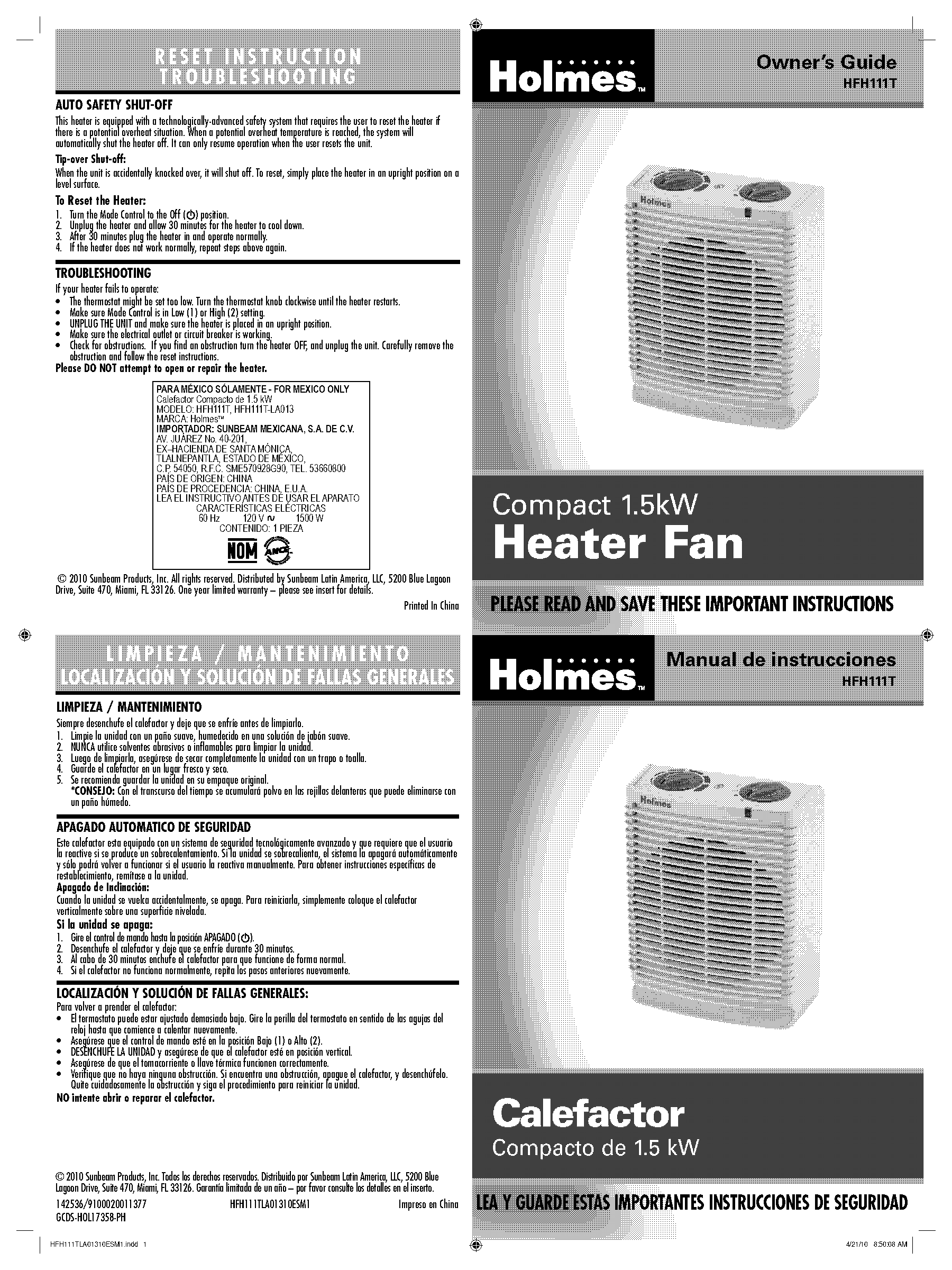 holmes heater fan instructions