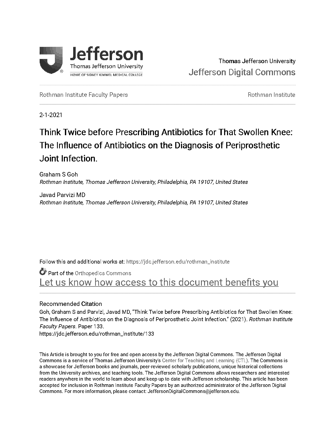 research article on antibiotic therapy prior to surgery