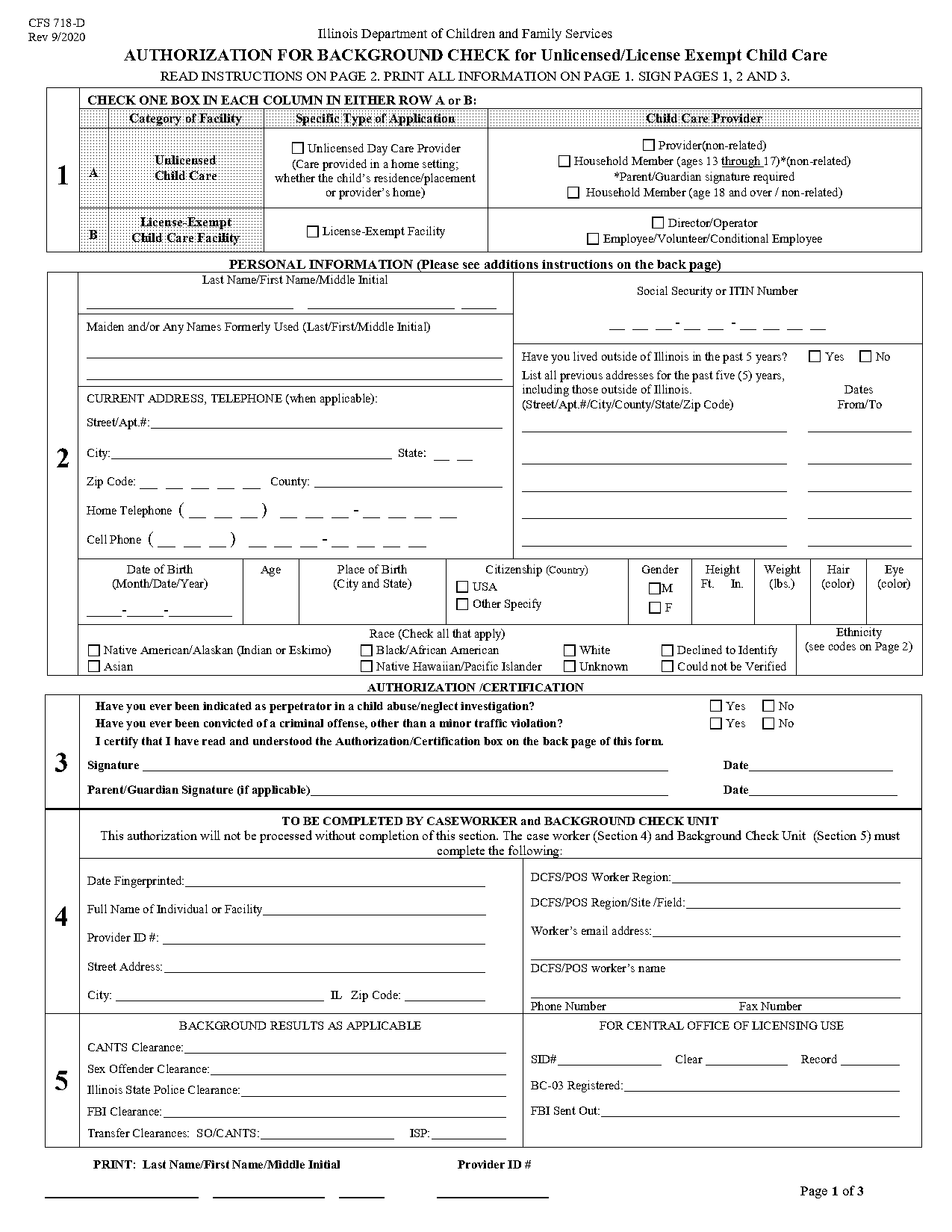 dcfs fingerprint authorization form