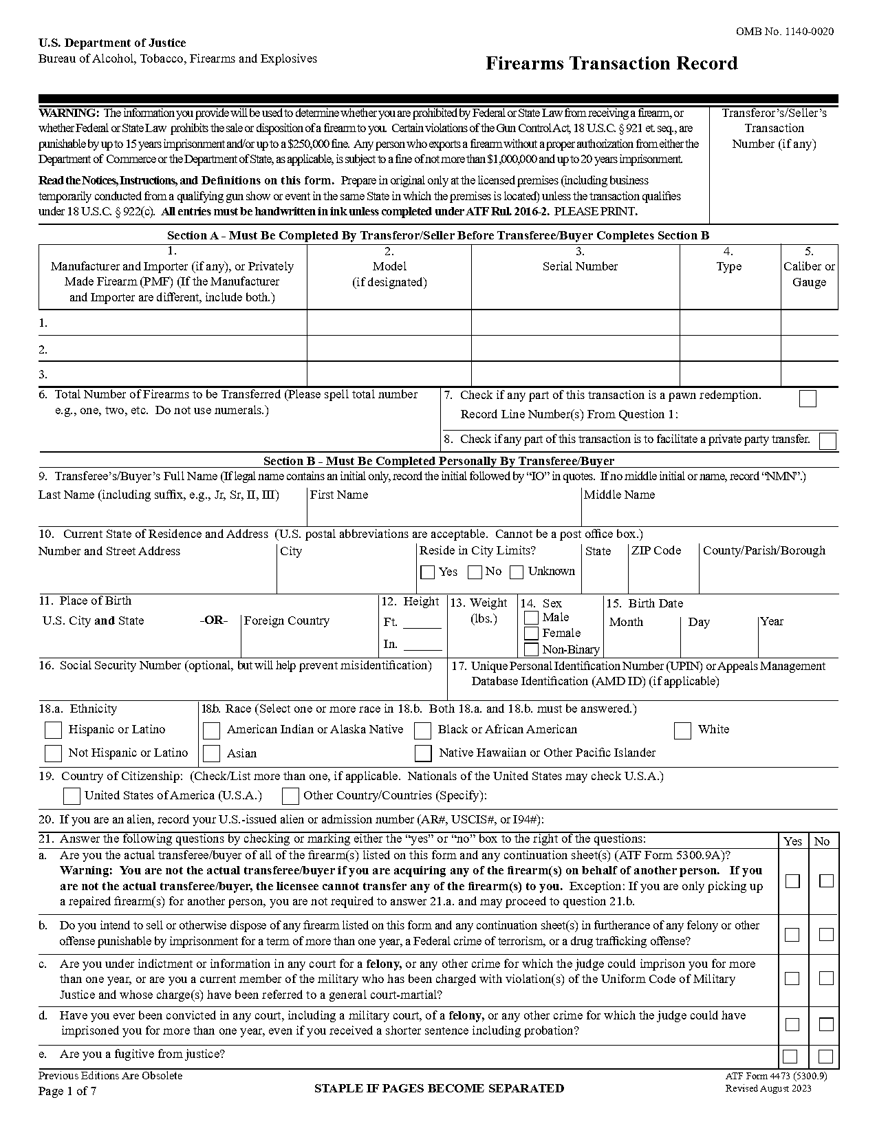 c form format free download