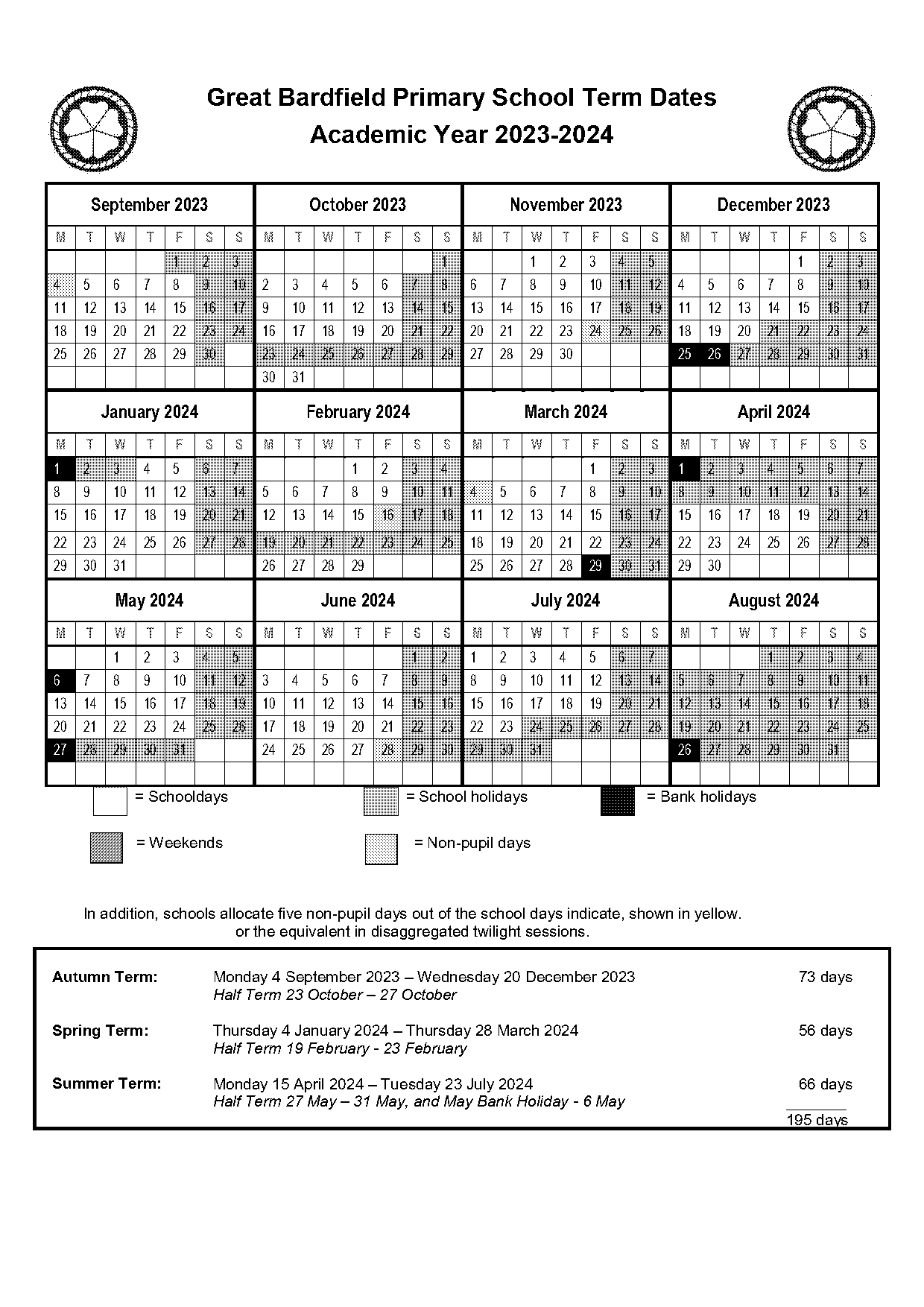 great bardfield primary school term dates