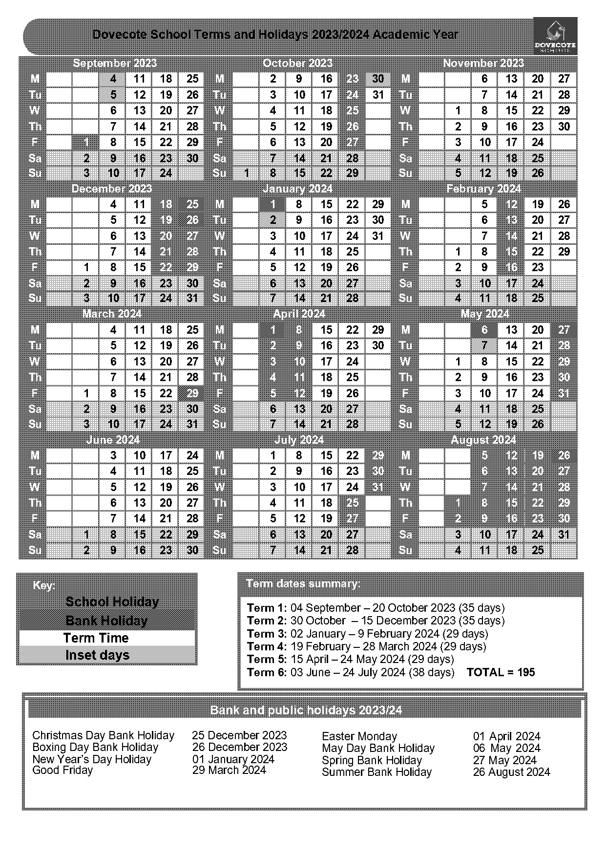 dunster school term dates