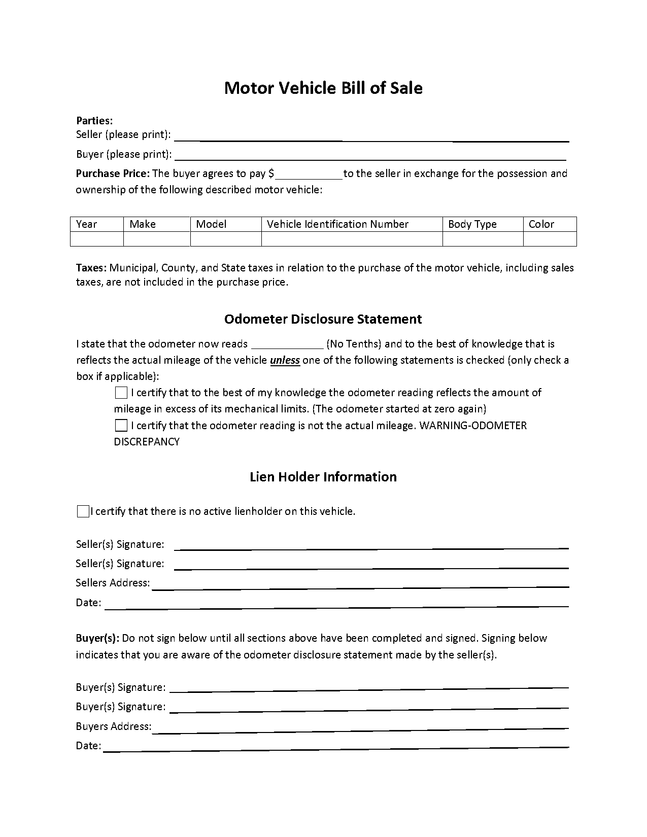 simple sales bill template