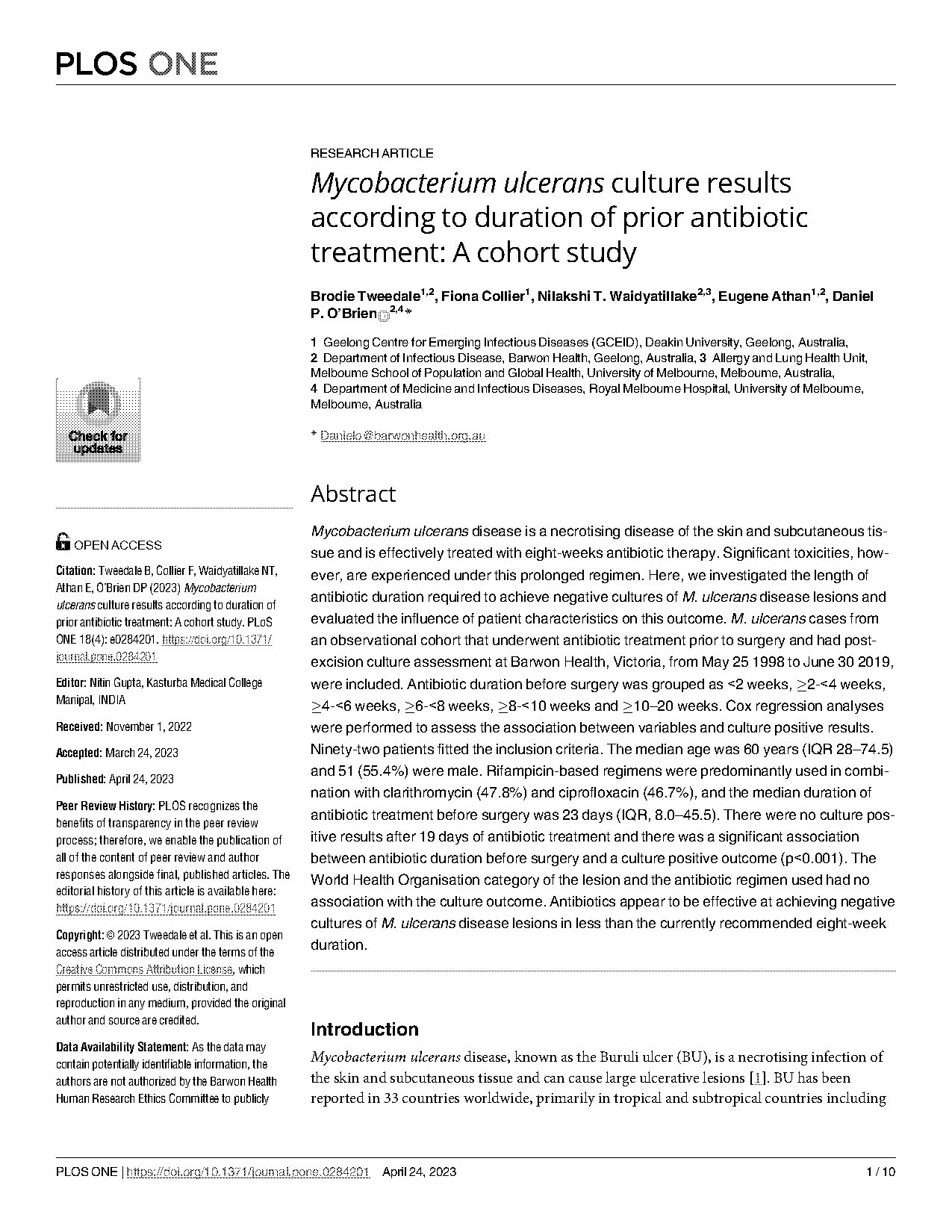 research article on antibiotic therapy prior to surgery