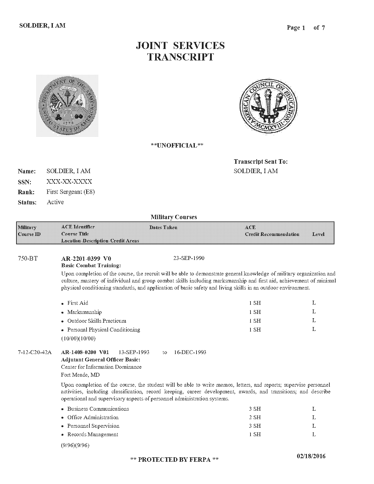 how to get a joint servies transcript