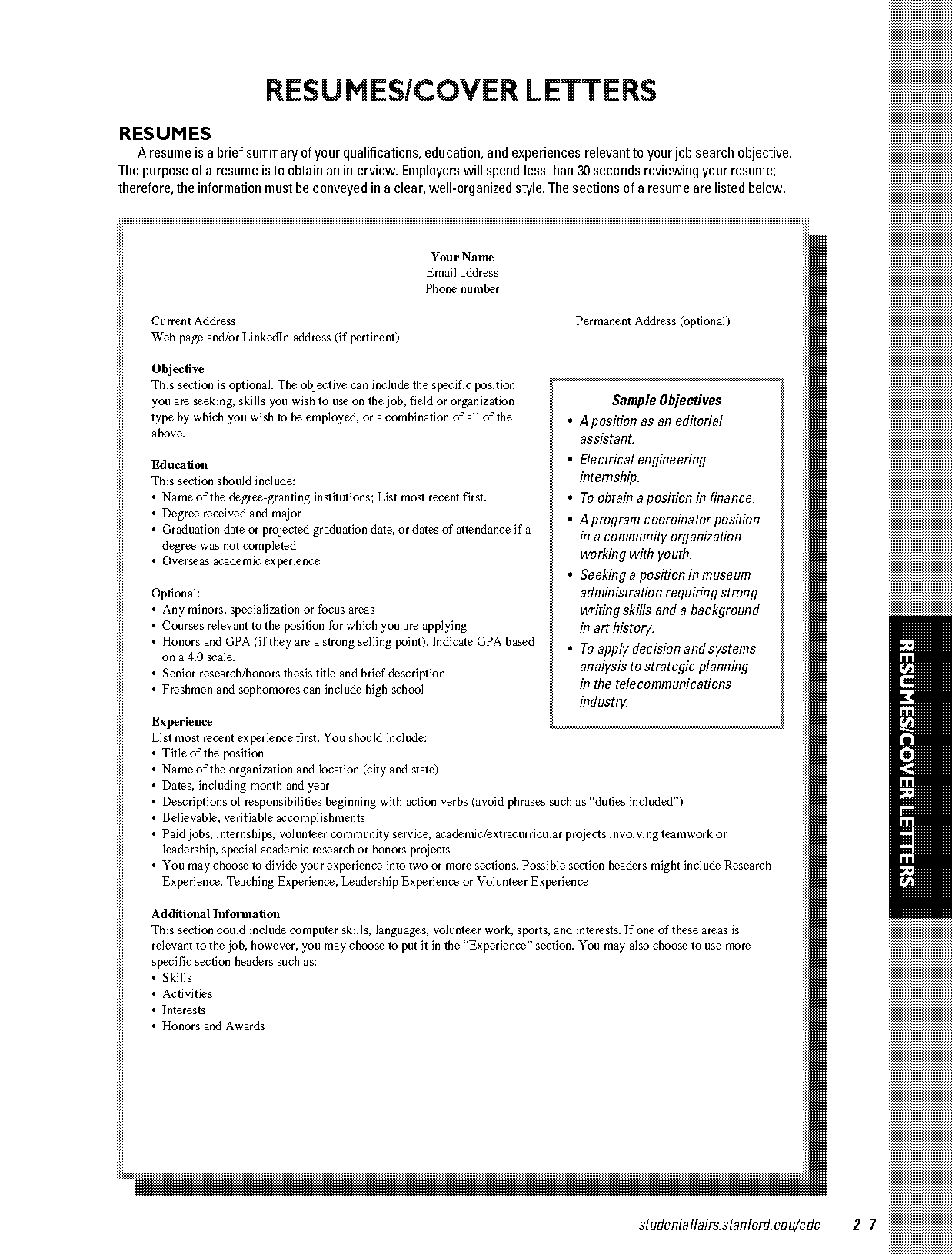 cv template for internship free download