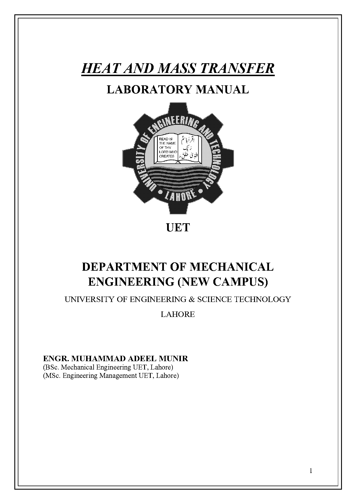 heat exchanger lab manual