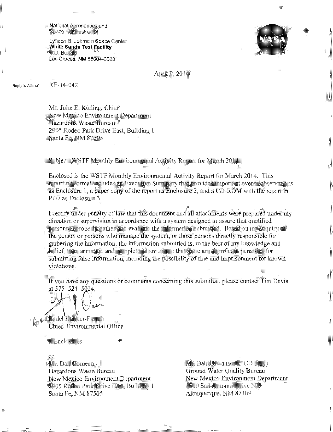 white sands data request letter