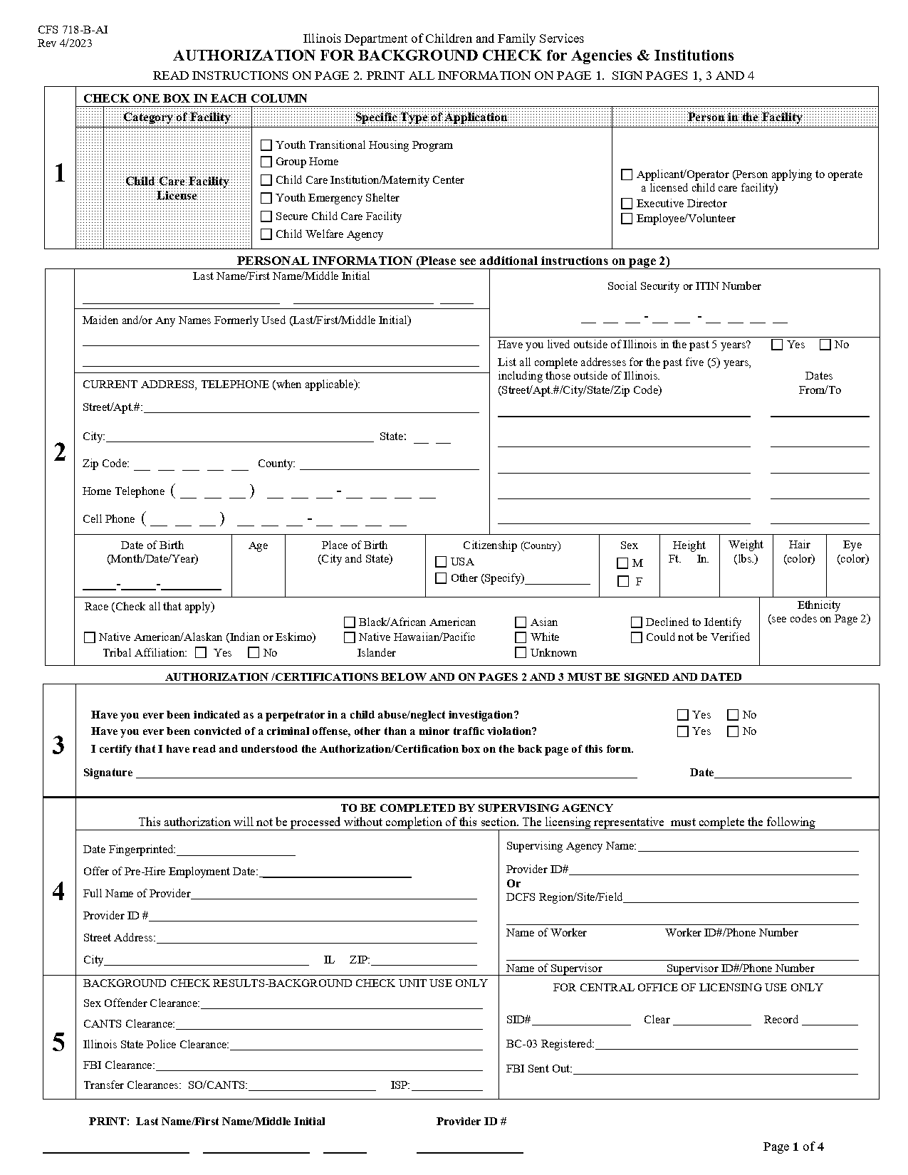 dcfs fingerprint authorization form