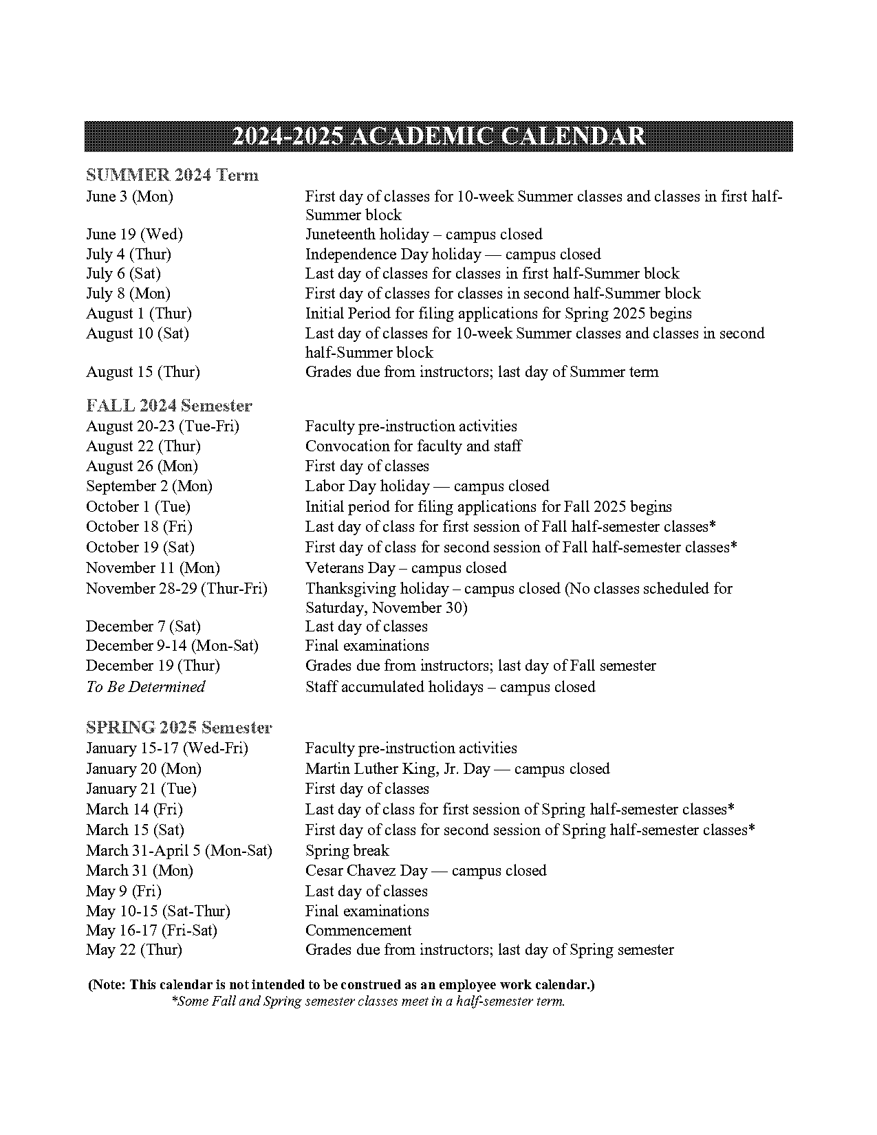 csu summer course schedule