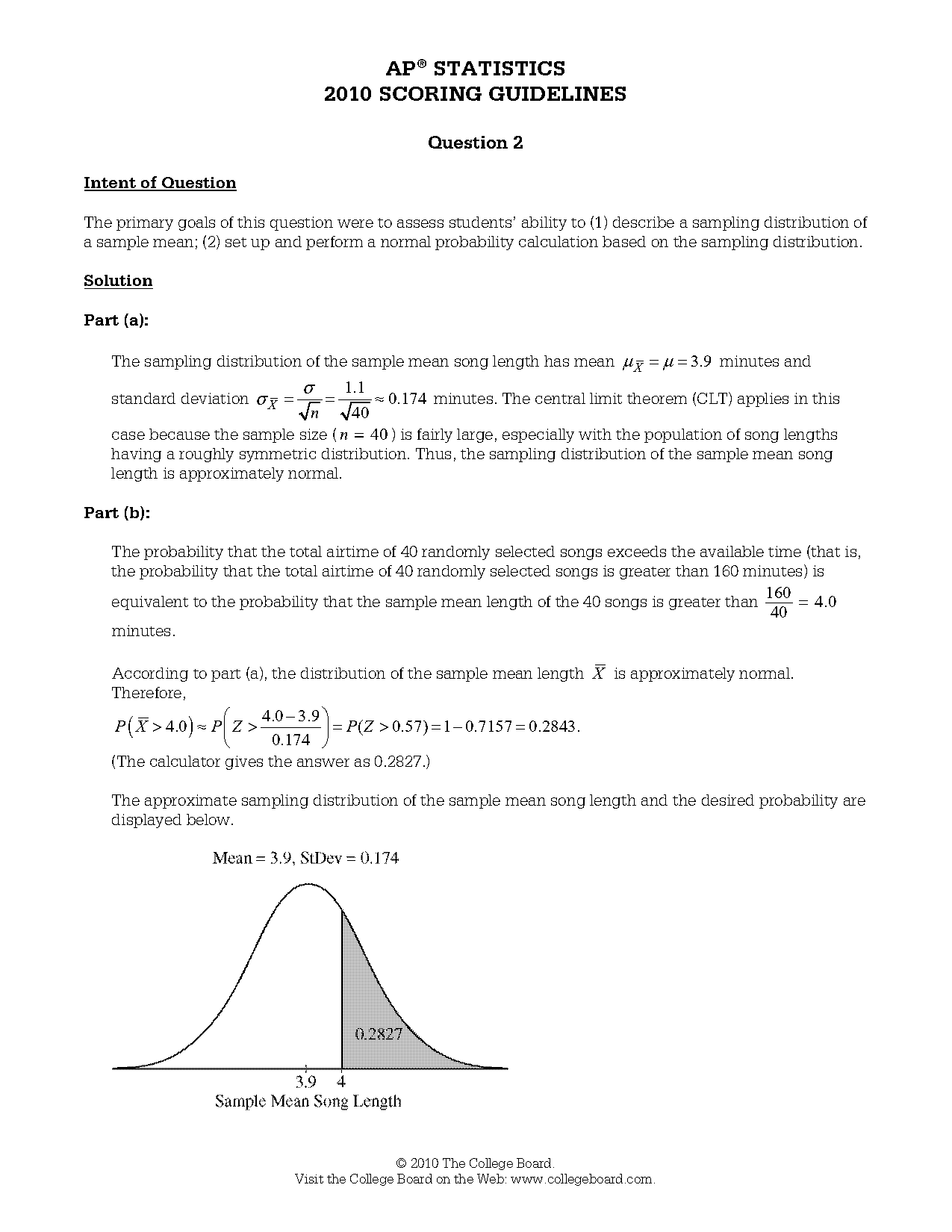 what does it mean to describe the sampling distribution