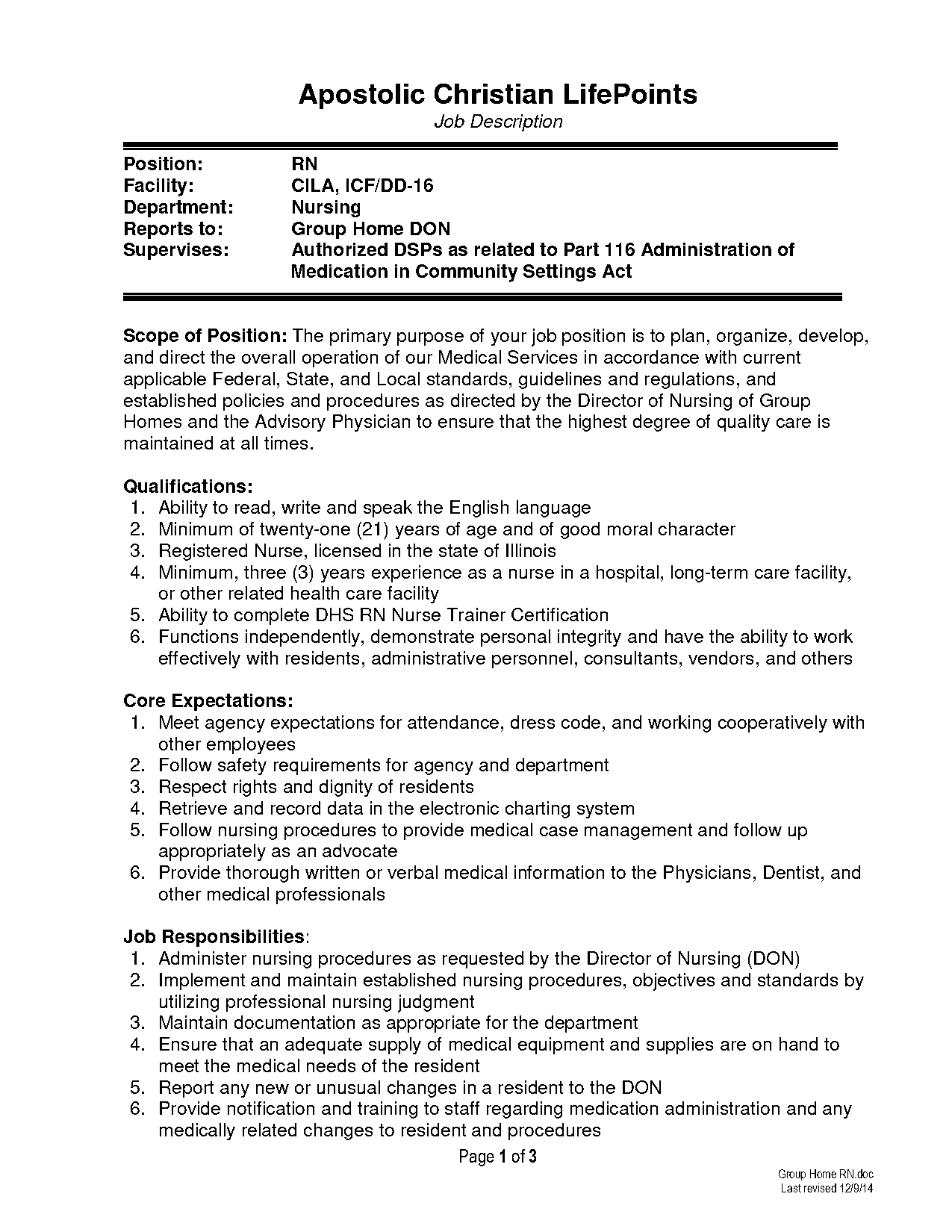 group home nurse resume