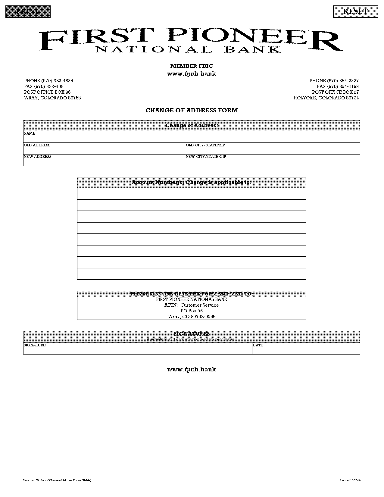 pnb address change documents