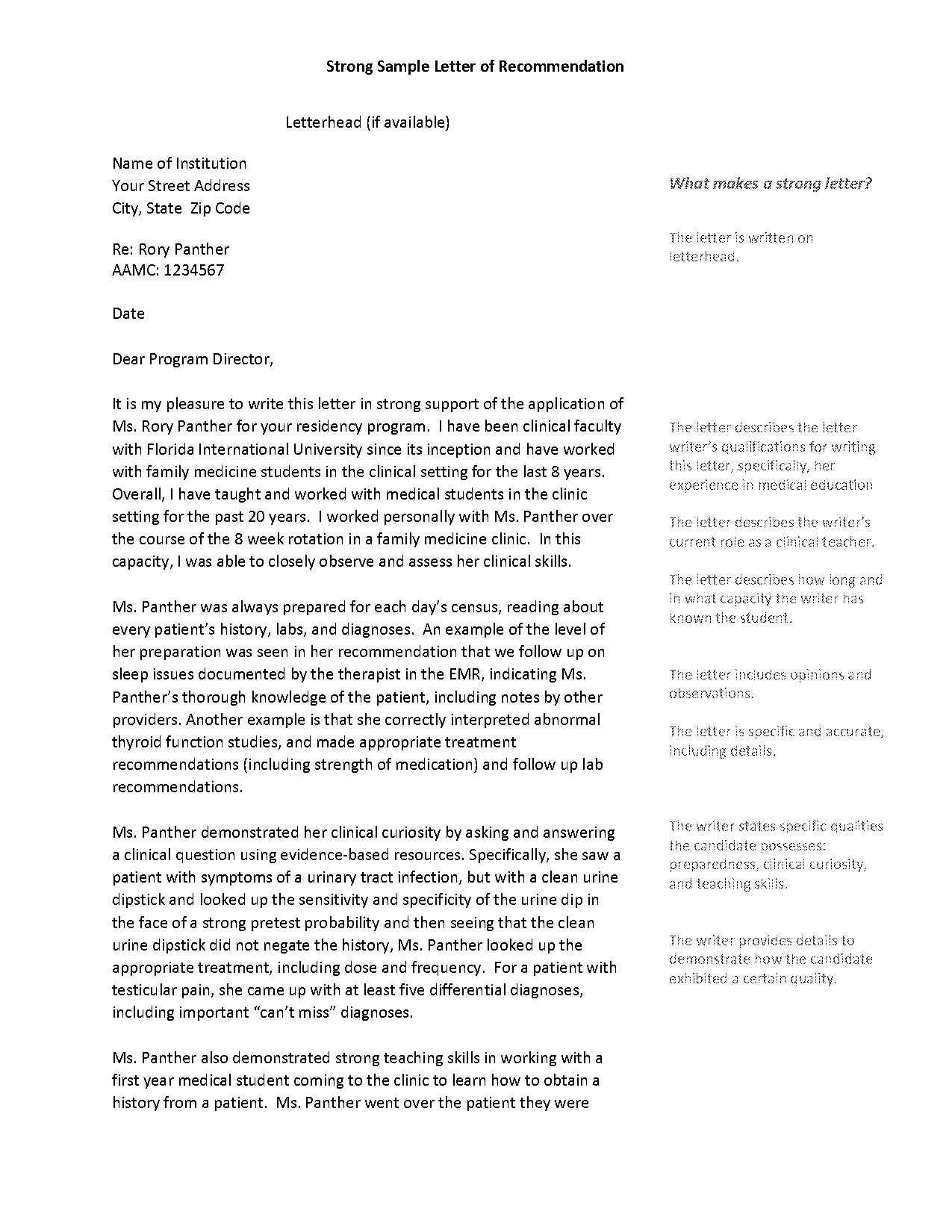 letter of recommendation for masters sample