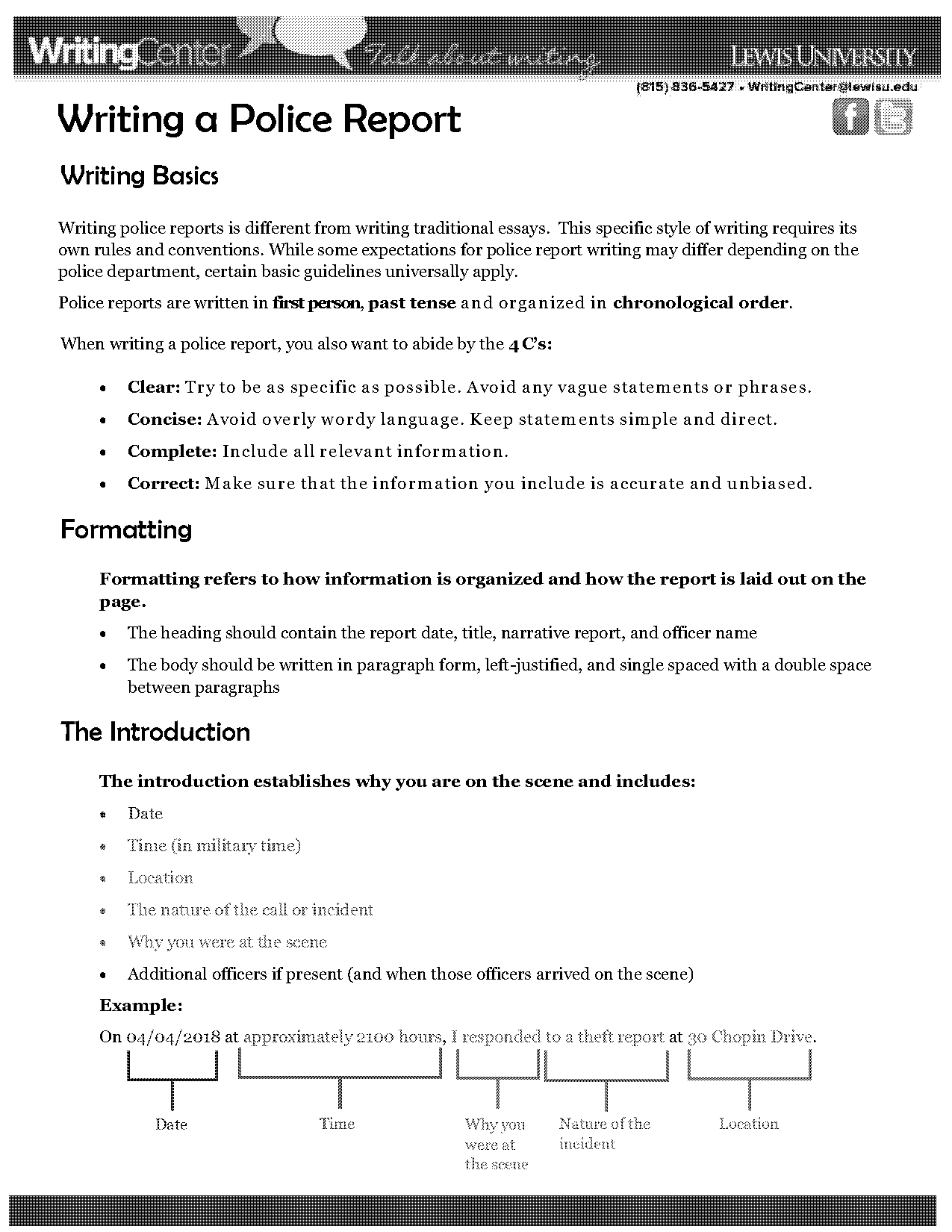 how do you write a report format